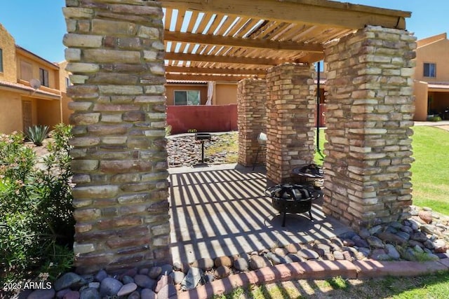 view of patio / terrace with a pergola