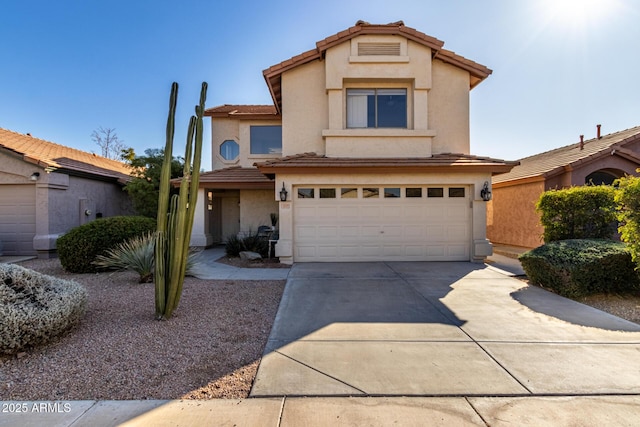 view of front of house with a garage