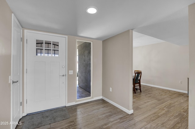 foyer entrance featuring light hardwood / wood-style floors