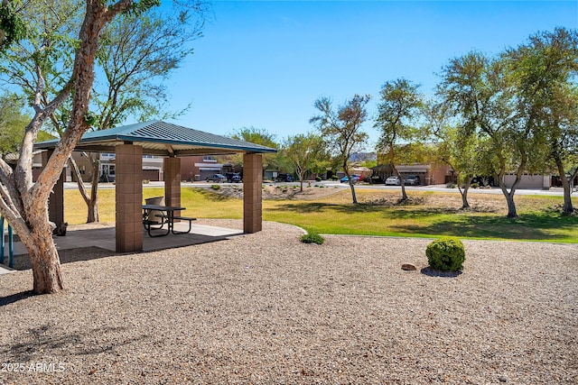 exterior space featuring a gazebo