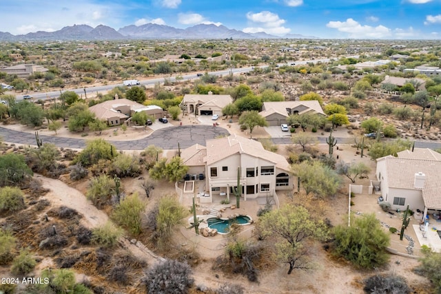 bird's eye view featuring a mountain view