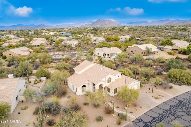 aerial view featuring a mountain view