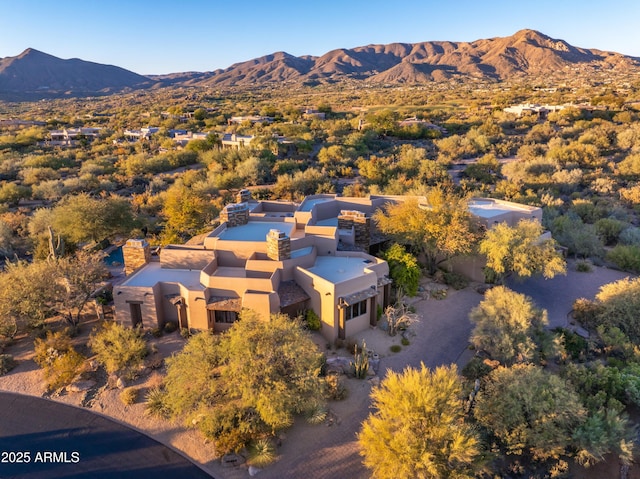 aerial view featuring a mountain view