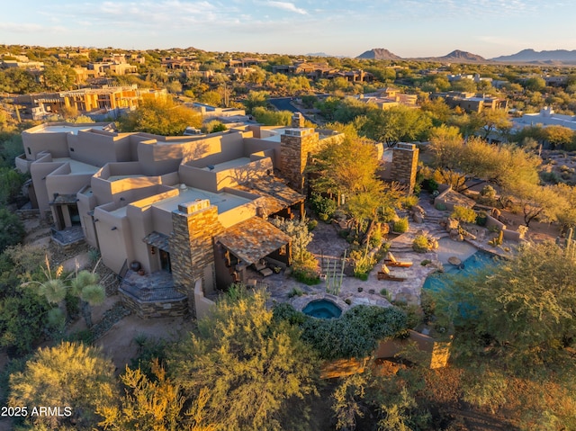 aerial view featuring a mountain view