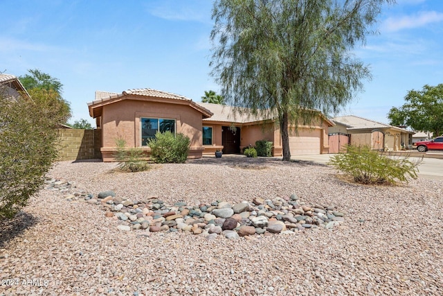 view of front of house with a garage