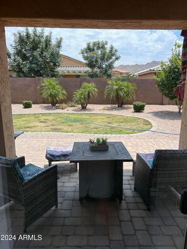 view of patio / terrace featuring an outdoor living space