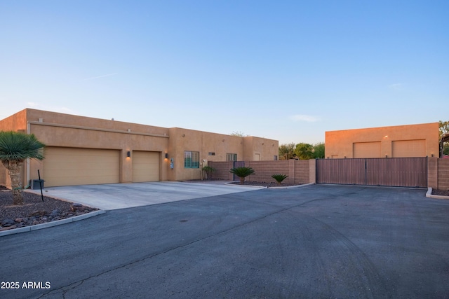 exterior space with a garage