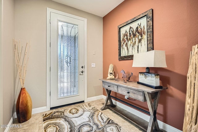 foyer with baseboards