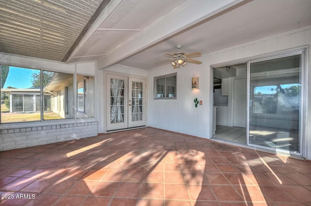 view of patio / terrace featuring ceiling fan