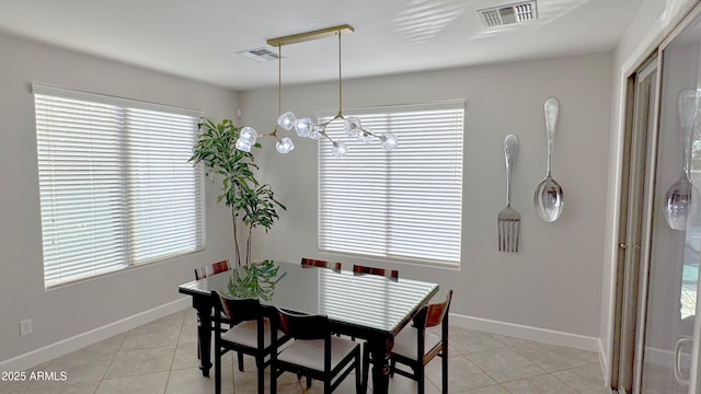 view of tiled dining area