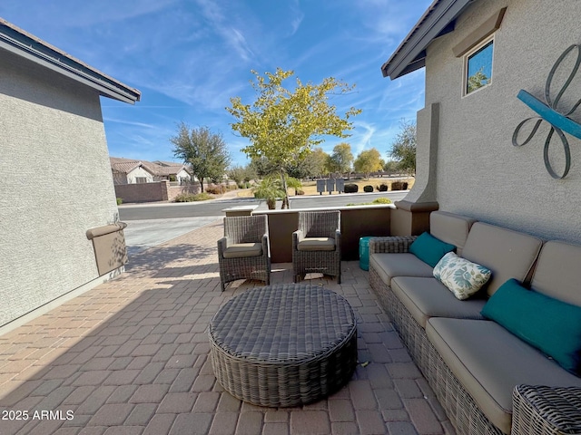 view of patio / terrace featuring an outdoor hangout area