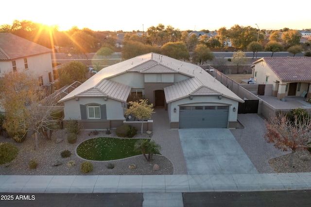 view of front facade with a garage