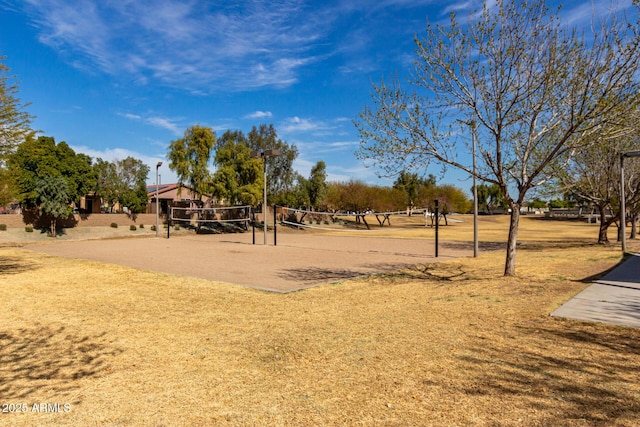 view of community featuring volleyball court