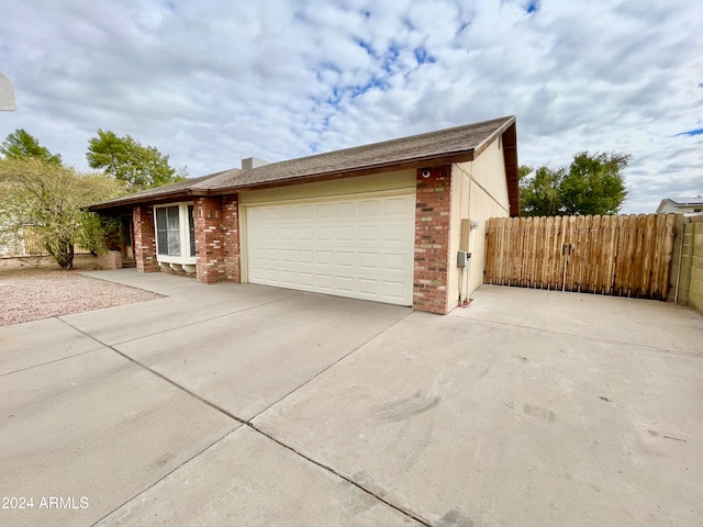 view of home's exterior featuring a garage