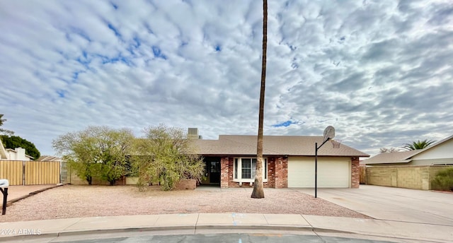 view of front of home with a garage