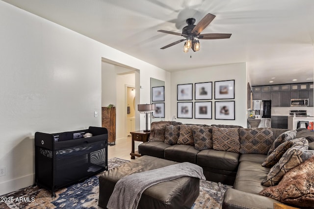 25218 W Carson Ct, Buckeye, AZ 85326 - living area with a ceiling fan
