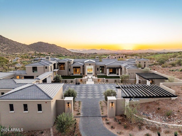 view of front of house featuring a mountain view