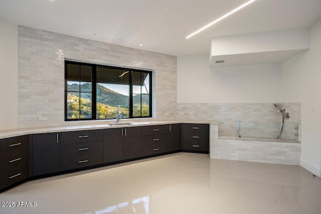 bathroom with vanity and walk in shower