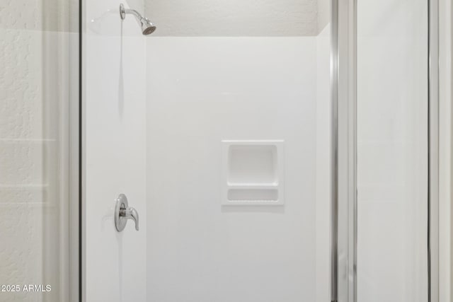 room details featuring a shower stall