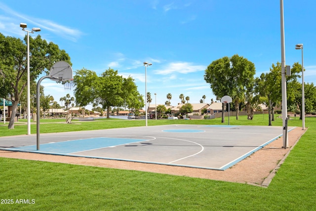 811 S Pearl Dr, Gilbert, AZ 85233 - view of basketball court featuring a lawn and community basketball court