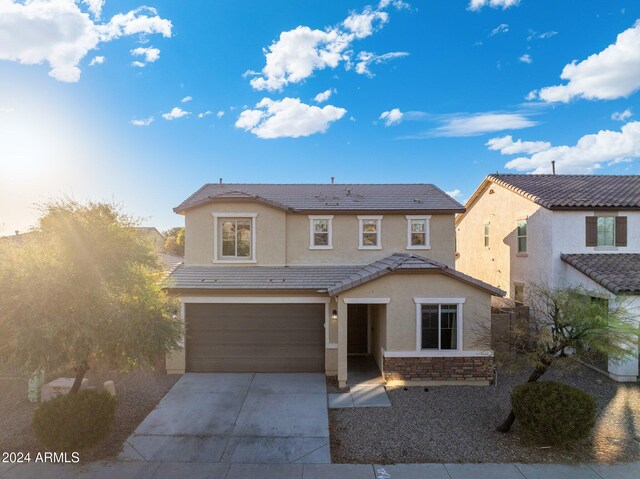 view of front of house with a garage