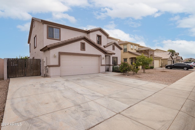 view of front facade featuring a garage