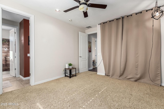 9753 E Suncrest Rd, Scottsdale, AZ 85262 - empty room featuring light carpet, ceiling fan, baseboards, and recessed lighting