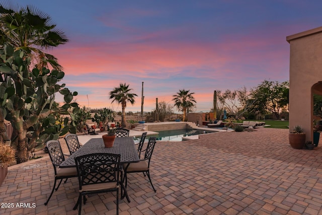 9753 E Suncrest Rd, Scottsdale, AZ 85262 - view of patio featuring an outdoor pool and outdoor dining space