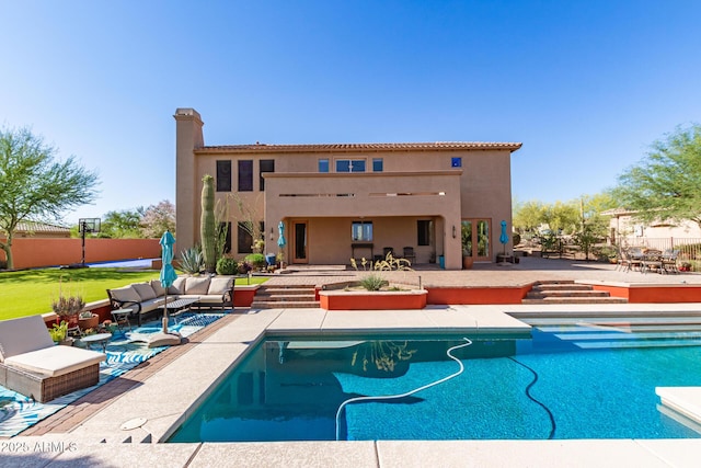 9753 E Suncrest Rd, Scottsdale, AZ 85262 - view of pool featuring a patio area and an outdoor living space