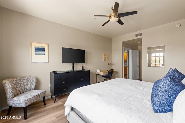 19700 N 76th St Unit 1038, Scottsdale, AZ 85255 - bedroom featuring light wood-type flooring and ceiling fan
