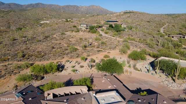 aerial view with a mountain view