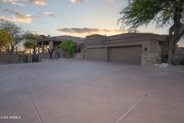 view of front facade with a garage