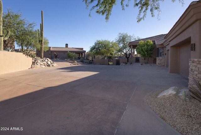 exterior space featuring a garage