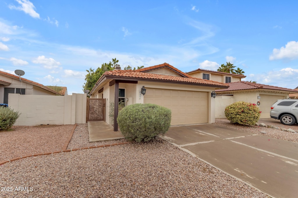 view of front of house with a garage