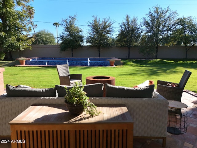 view of patio / terrace with an outdoor living space