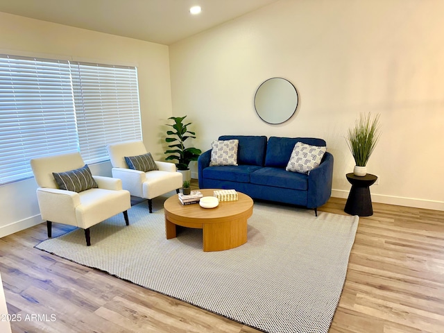 living room featuring light hardwood / wood-style floors