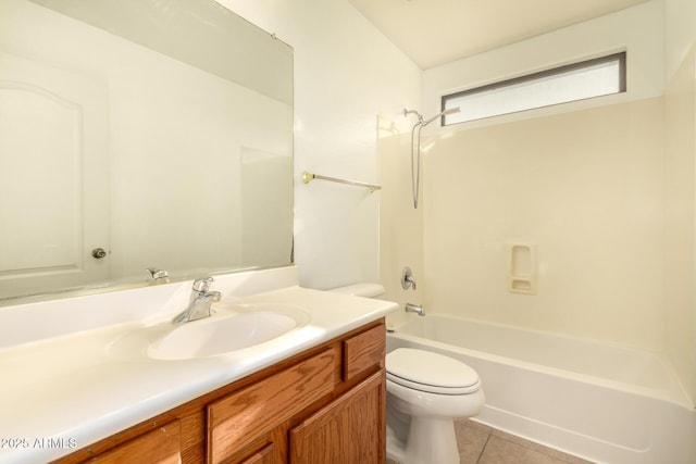 9207 W Kirby Ave, Tolleson, AZ 85353 - bathroom with toilet, vanity, shower / washtub combination, and tile patterned floors