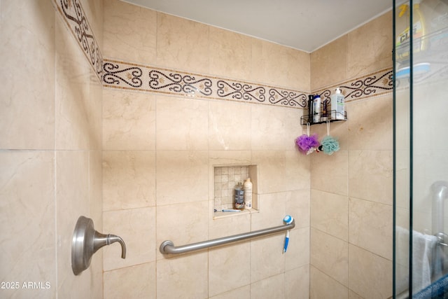 bathroom featuring walk in shower