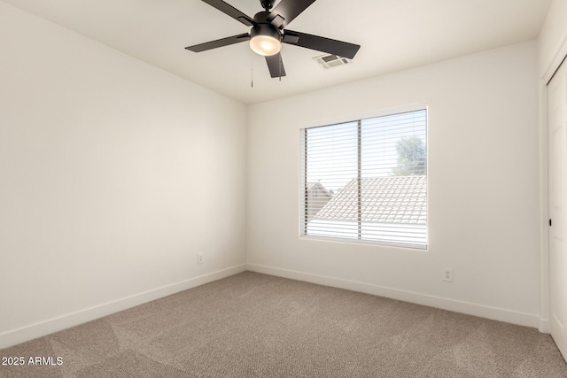 8928 E Crescent Ave, Mesa, AZ 85208 - spare room with baseboards, light carpet, and ceiling fan