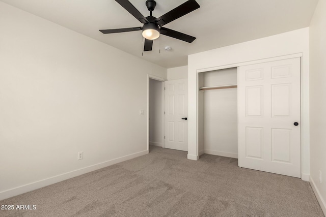 8928 E Crescent Ave, Mesa, AZ 85208 - unfurnished bedroom featuring carpet, baseboards, a closet, and a ceiling fan