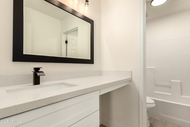 8928 E Crescent Ave, Mesa, AZ 85208 - bathroom with vanity, toilet, and shower / washtub combination