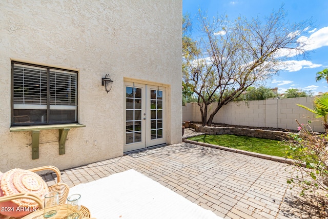 view of patio featuring french doors