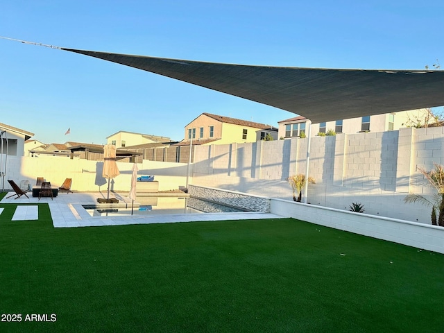 view of yard with a patio area