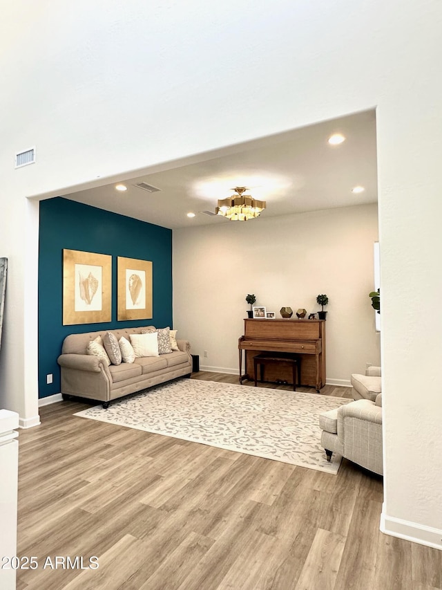 living room featuring hardwood / wood-style flooring