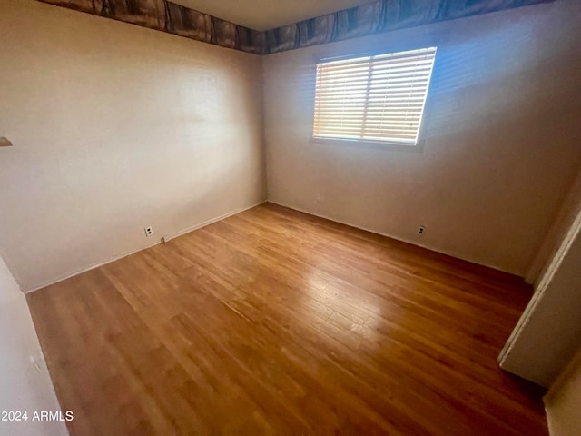 empty room with light hardwood / wood-style floors