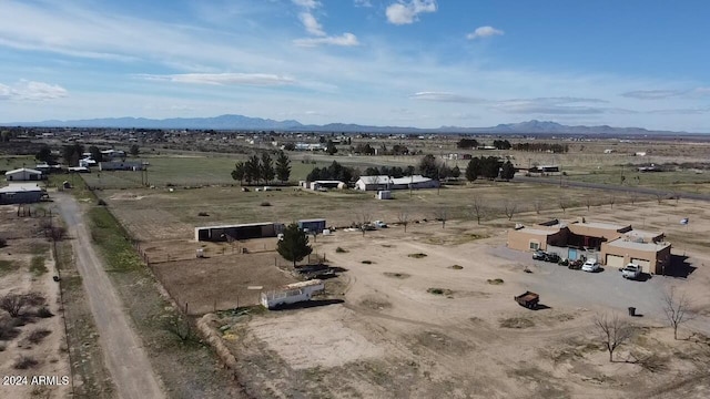 bird's eye view with a mountain view and a rural view