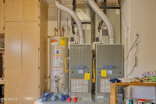 utility room featuring gas water heater