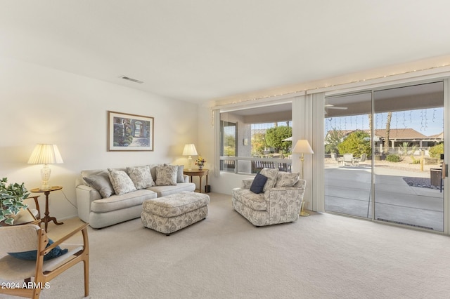 living room with carpet