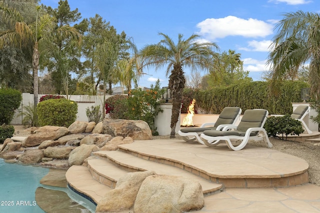 exterior space featuring a fenced backyard