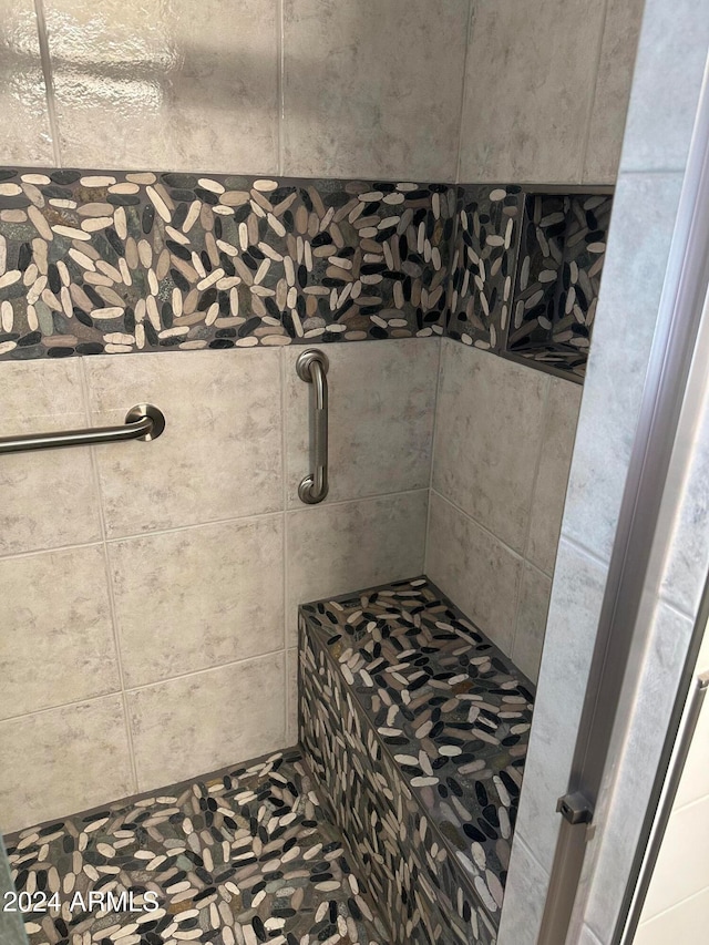 bathroom featuring walk in shower